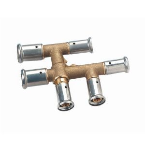 Распределитель HENCO двойной, латунь пресс, 20x16x20