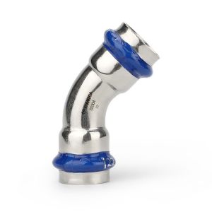 Угольник VARMEGA 45гр. двухраструбный Inox Press 22x22