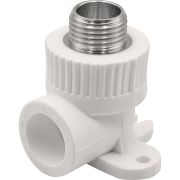 Угольник THERMOLIGHT комбинированный PP-R НР с креплением 20х1/2quot; белый (15/105)