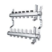 Коллектор Royal Thermo нерж. в сборе универсальный 1quot; ВР-3/4quot; НР с автомат. воздухоотвод-ми 10 вых.