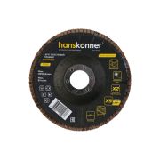 Круг зачистной лепестковый ЦИРКОНИЕВЫЙ, конический 125х22, зерно 100, Hanskonner