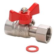 Кран шаровой латунный MVI 1/2quot;BРx1/4quot;BР для подключения манометра