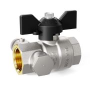 Кран шаровой латунный LD Pride 44.15.В-В.С.Б с дренажем и воздухоотводчиком (бабочка)