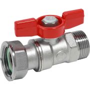 Кран шаровой Giacomini НР для счетчиков 3/4quot;M x 3/4quot;гайка - красн. рук., R254PX004
