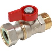 Кран шаровой Giacomini НР для котлов и счетчиков 3/4quot;M x 3/4quot; гайка - красн. рук., R254PX014