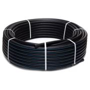 Труба ПНД 25х2,0 SDR13,6 черная с синей полосой, питьевая (200)