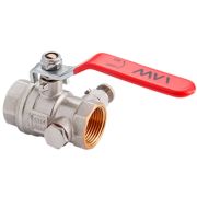 Кран шаровый латунный MVI с дренажем и воздухоотводчиком 1 1/4quot; вн-вн, ручка