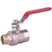 Кран VIEIR шаровый 11/4quot; ВН, красная ручка, никель (36/6) VR202-04