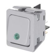 Выключатель клавишный C6053PLNAB зеленая линза, серый корпус