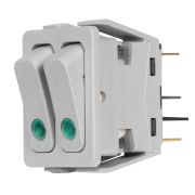 Выключат.клавишный C6003P/С6003PL зеленая линза, серый корпус