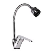 Смеситель АМУР д/кухни 40 мм «утка», п/г, гусак гофр.с 2-х аэрат, хром, L5014 (10) Арт. BY3010-B2