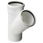 Тройник канализационный бесшумный ПП 110*110*45гр. мм СИНИКОН КОМФОРТ с раструбом белый (уп.12 шт)