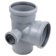 Крестовина двухплоскостная канализационная ПП 110*110* 50*87гр мм правая с раструбом серая (Политэк)