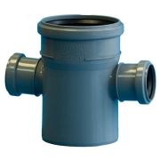 Крестовина одноплоскостная канализационная ПП 110* 50*50*87гр.С мм с раструбом серая (уп.45 шт)