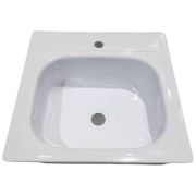 Мойка Сантэкс стальная эмалированная 500х500 (б/сиф, с кроншт., б/метиз)