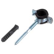 Хомут СТМ металлорезиновый с дюбелем и шурупом 1/2