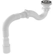 Сифон для поддона «Aquant» с гибкой трубой, нержавеющий выпуск (V145-45-MR) (аналог АНИ Е115)