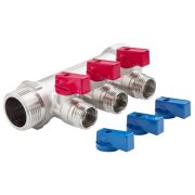 Коллектор с отсекающими шаровыми кранами 2 выхода 1« * 1/2» НР VALFEX (FV.580.N.0602)