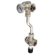 Байпас проходной с перепускным клапаном и термометром (VT.0667Т)