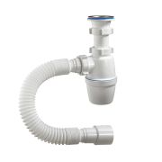 Сифон ОРИО для мойки 1 1/2 * 40 с гиб.трубой 40*40/50 дл. 650мм А-4001 (1/35)