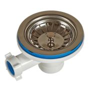 Выпуск ОРИО для раковины 3 1/2 с нержавеющей сеткой А-4007-02 (1/90)