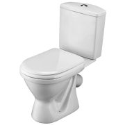 Унитаз SANTEK АЛЬКОР компакт, выпуск косой (слив 2-реж., полипропилен) с сиденьем и бачком
