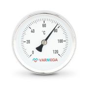 Термометр VARMEGA биметаллич. с погр. гильзой 63 мм, 120гр.С, штуц.50 мм, 1/2